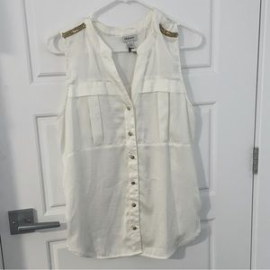 3/$29 White Dynamite Tank Top Button Up Blouse
